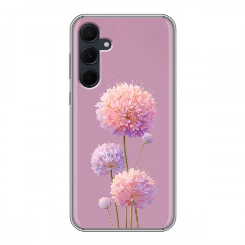 Полупрозрачный дизайнерский пластиковый чехол для Samsung Galaxy A35 Цветы