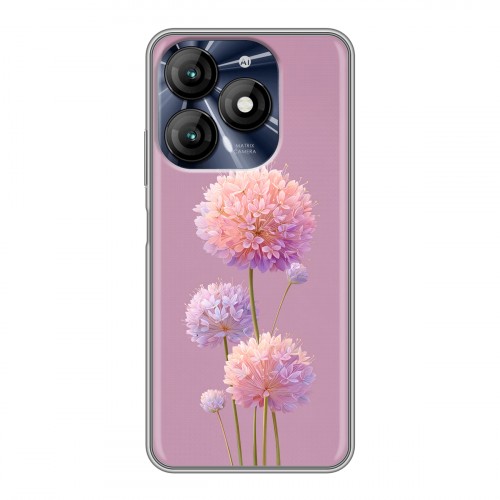 Полупрозрачный дизайнерский пластиковый чехол для Itel A70 Цветы