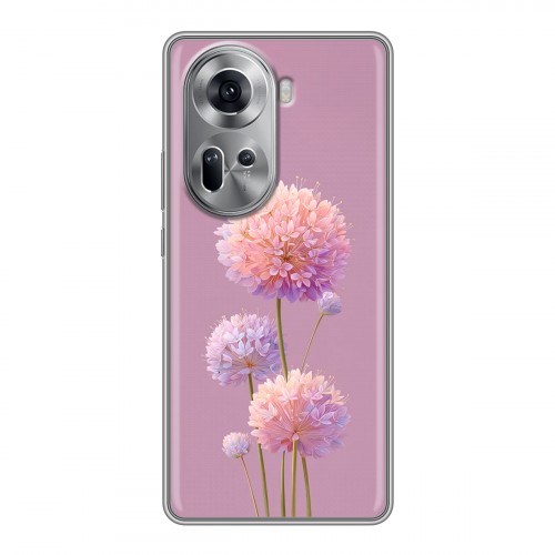 Полупрозрачный дизайнерский пластиковый чехол для OPPO Reno 11 Цветы