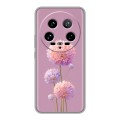 Полупрозрачный дизайнерский пластиковый чехол для Xiaomi 14 Ultra Цветы
