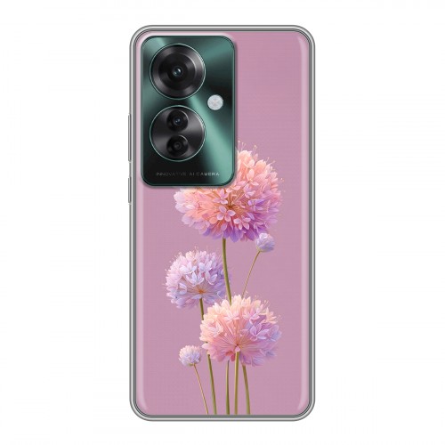 Полупрозрачный дизайнерский пластиковый чехол для Oppo Reno 11F Цветы