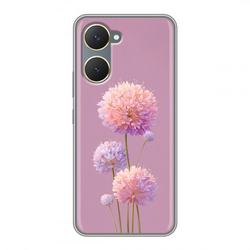 Полупрозрачный дизайнерский пластиковый чехол для Vivo Y03 Цветы