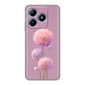 Полупрозрачный дизайнерский силиконовый чехол для Realme C63 Цветы