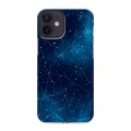 Полупрозрачный дизайнерский силиконовый с усиленными углами чехол для Iphone 12 Mini Космос звезды