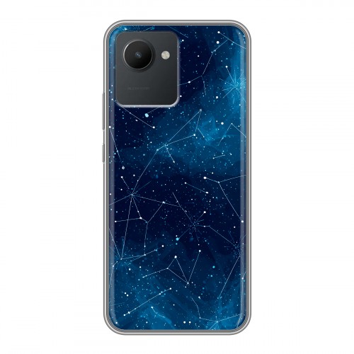 Полупрозрачный дизайнерский пластиковый чехол для Realme C30 Космос звезды