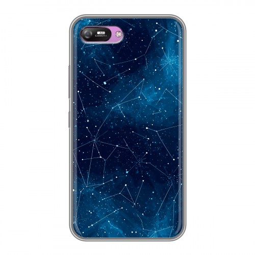Полупрозрачный дизайнерский силиконовый с усиленными углами чехол для Itel A25 Космос звезды