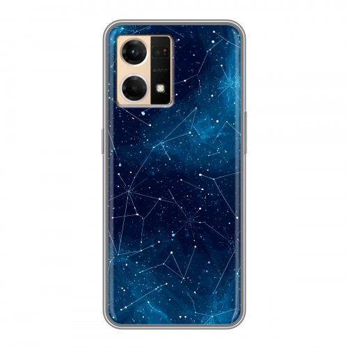 Полупрозрачный дизайнерский силиконовый чехол для OPPO Reno7 Космос звезды