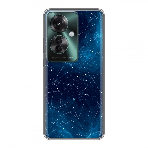 Полупрозрачный дизайнерский пластиковый чехол для Oppo Reno 11F Космос звезды