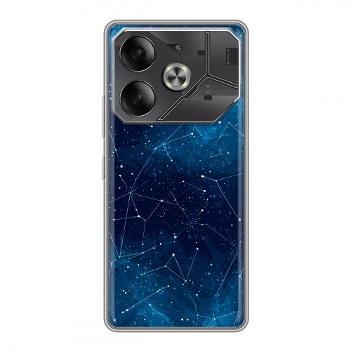 Полупрозрачный дизайнерский пластиковый чехол для Tecno Pova 6 Космос звезды
