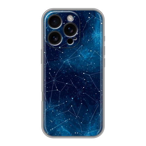 Полупрозрачный дизайнерский пластиковый чехол для Iphone 16 Pro Космос звезды
