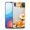 Полупрозрачный дизайнерский пластиковый чехол для Vivo V11 Цветы принт