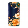 Полупрозрачный дизайнерский силиконовый чехол для Nokia G20 Цветы принт