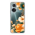 Полупрозрачный дизайнерский силиконовый чехол для Huawei Honor 50 Цветы принт
