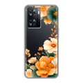 Полупрозрачный дизайнерский пластиковый чехол для OPPO A57s Цветы принт