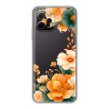 Полупрозрачный дизайнерский пластиковый чехол для Huawei Nova Y61 Цветы принт