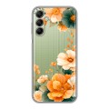 Полупрозрачный дизайнерский пластиковый чехол для Samsung Galaxy A14 Цветы принт