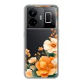 Полупрозрачный дизайнерский пластиковый чехол для Realme GT3 Цветы принт