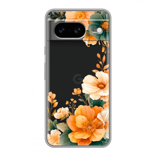 Полупрозрачный дизайнерский пластиковый чехол для Google Pixel 8 Цветы принт
