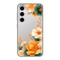 Полупрозрачный дизайнерский пластиковый чехол для Samsung Galaxy S24 Цветы принт