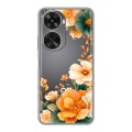 Полупрозрачный дизайнерский пластиковый чехол для Huawei Nova 11 SE Цветы принт