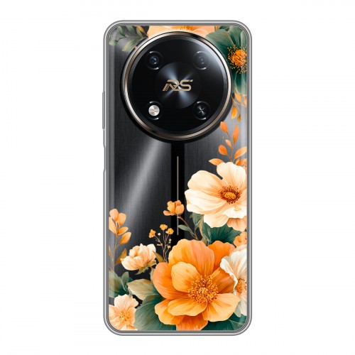 Полупрозрачный дизайнерский пластиковый чехол для Itel RS4 Цветы принт