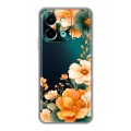 Полупрозрачный дизайнерский пластиковый чехол для Vivo Y28 Цветы принт