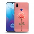 Полупрозрачный дизайнерский пластиковый чехол для Vivo V11i Розовая роза