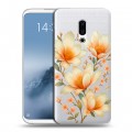 Полупрозрачный дизайнерский пластиковый чехол для Meizu 16th Plus Цветы