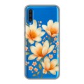 Полупрозрачный дизайнерский пластиковый чехол для Samsung Galaxy A50 Цветы