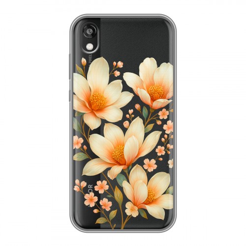 Полупрозрачный дизайнерский пластиковый чехол для Huawei Honor 8s Цветы