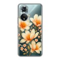 Полупрозрачный дизайнерский силиконовый чехол для Huawei Honor 50 Цветы