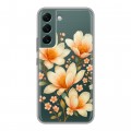 Полупрозрачный дизайнерский пластиковый чехол для Samsung Galaxy S22 Цветы