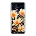 Полупрозрачный дизайнерский пластиковый чехол для TCL 20B Цветы