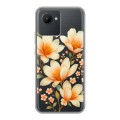 Полупрозрачный дизайнерский пластиковый чехол для Realme C30 Цветы