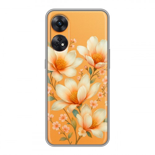 Полупрозрачный дизайнерский пластиковый чехол для OPPO Reno8 T Цветы
