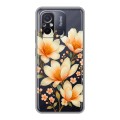 Полупрозрачный дизайнерский пластиковый чехол для Xiaomi RedMi 12C Цветы