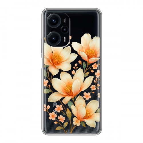 Полупрозрачный дизайнерский пластиковый чехол для XIaomi Poco F5 Цветы