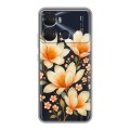 Полупрозрачный дизайнерский пластиковый чехол для Itel P40 Цветы