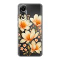 Полупрозрачный дизайнерский пластиковый чехол для OPPO A78 4G Цветы