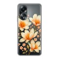 Полупрозрачный дизайнерский пластиковый чехол для OPPO A58 4G Цветы