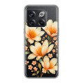 Полупрозрачный дизайнерский пластиковый чехол для OnePlus 10T Цветы