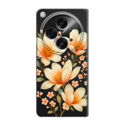 Полупрозрачный дизайнерский пластиковый чехол для OPPO Find N3 Цветы