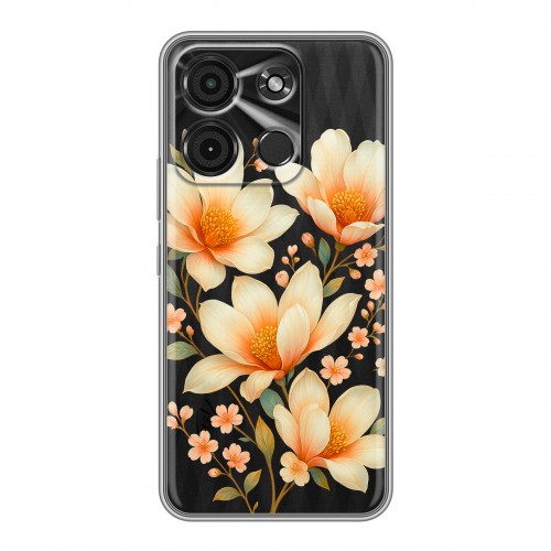 Полупрозрачный дизайнерский пластиковый чехол для Itel A60s Цветы