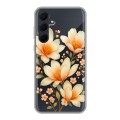 Полупрозрачный дизайнерский пластиковый чехол для Samsung Galaxy A35 Цветы