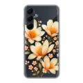 Полупрозрачный дизайнерский пластиковый чехол для Samsung Galaxy A55 Цветы