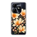 Полупрозрачный дизайнерский пластиковый чехол для Itel P55 4G Цветы