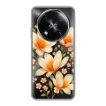 Полупрозрачный дизайнерский пластиковый чехол для Itel RS4 Цветы