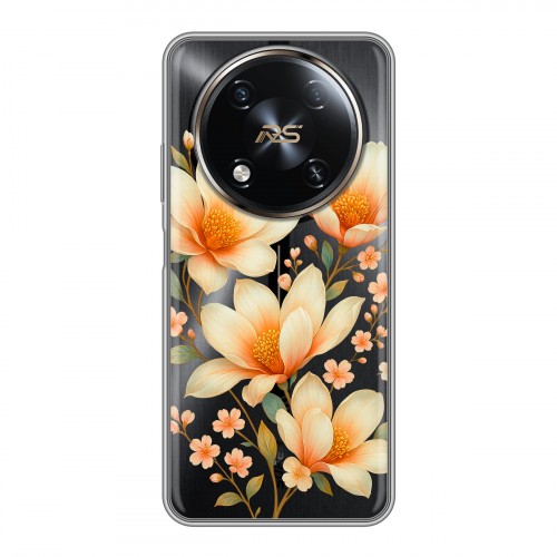 Полупрозрачный дизайнерский пластиковый чехол для Itel RS4 Цветы
