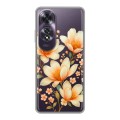 Полупрозрачный дизайнерский пластиковый чехол для OPPO A60 Цветы