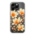 Полупрозрачный дизайнерский пластиковый чехол для Iphone 16 Pro Цветы